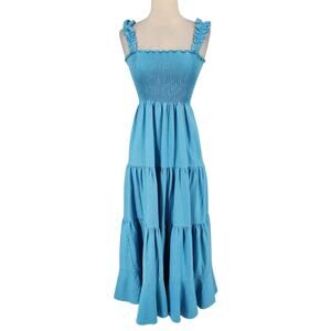 NV Nati Vozza Light Blue Smocked Tiered Maxi Dress – Prairie Western